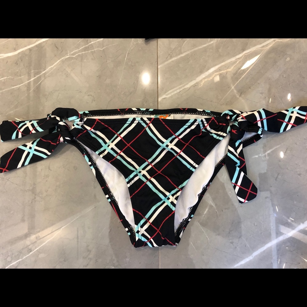 ROXY black plaid women’s bikini - Picture 3 of 5